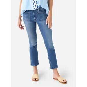 Mother Patch Pocket Insider Ankle Jeans in Happy Pill